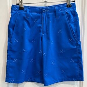 Under Armour Blue Patterned Boys Golf Shorts